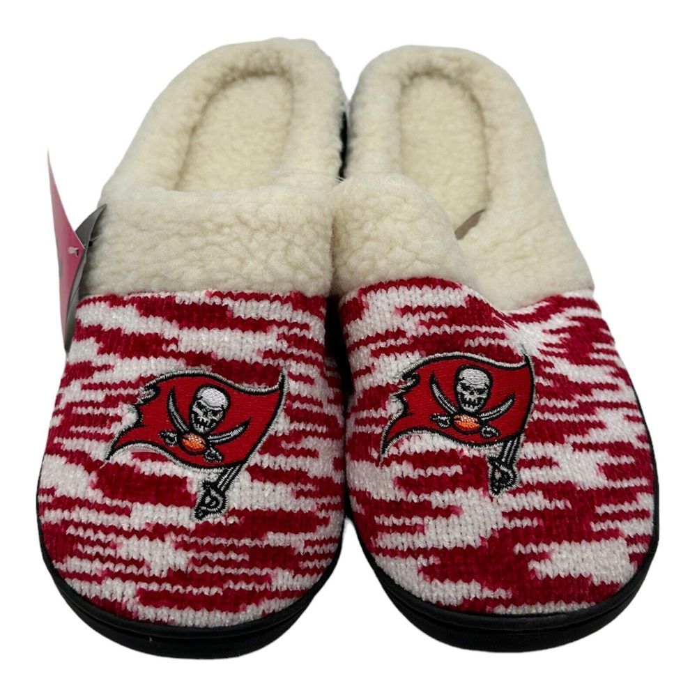 Women's FOCO Tampa Bay Buccaneers NFL Slippers Slip On House Shoes Size XL 11/12